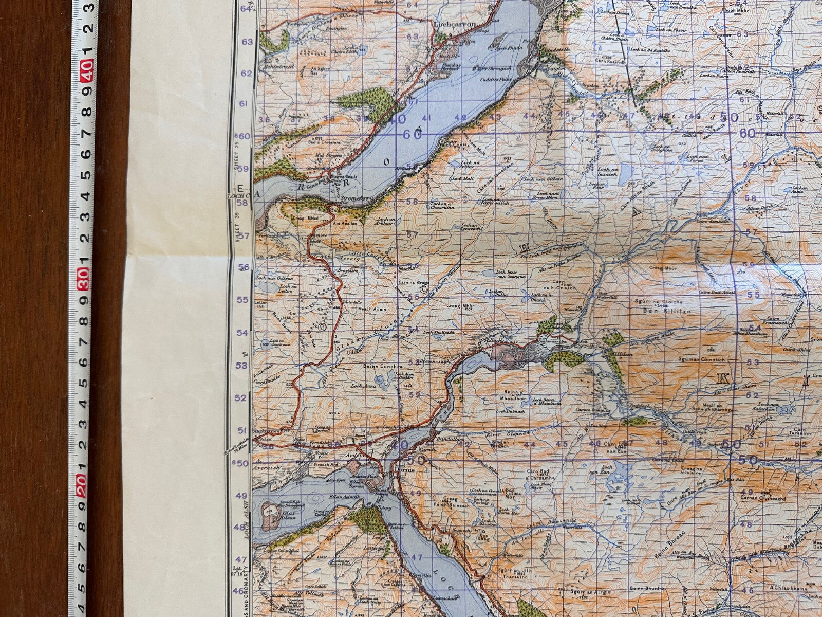 Original WW2 British Army GSGS Map of Scotland - Lochcarron & Dornie - The Militaria Shop