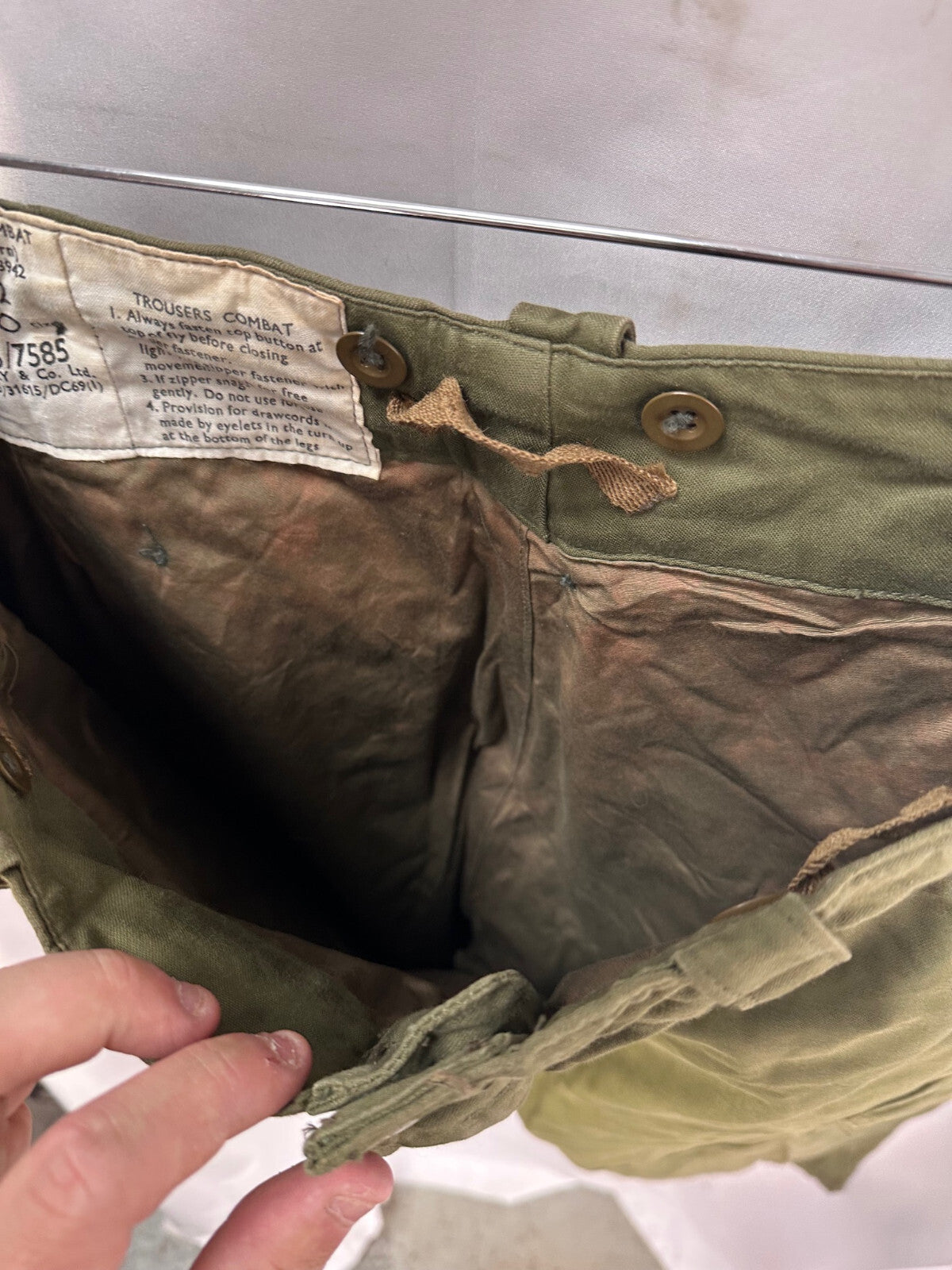 Genuine British Army 1960 Pattern Combat Trousers OD Green - Size 2 - 33" Waist - The Militaria Shop