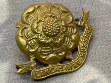 Load image into Gallery viewer, Original WW1 British Army Lancashire Hussars Regiment Cap Badge
