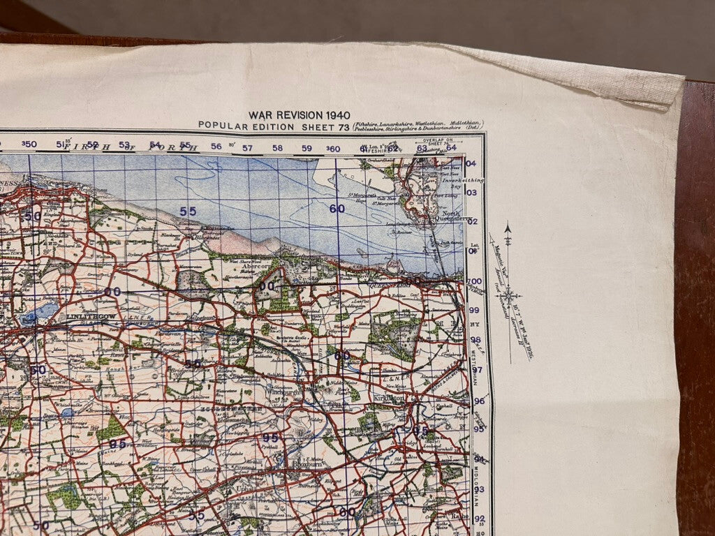 Original WW2 British Army GSGS Map of Scotland - Falkirk & Motherwell - The Militaria Shop
