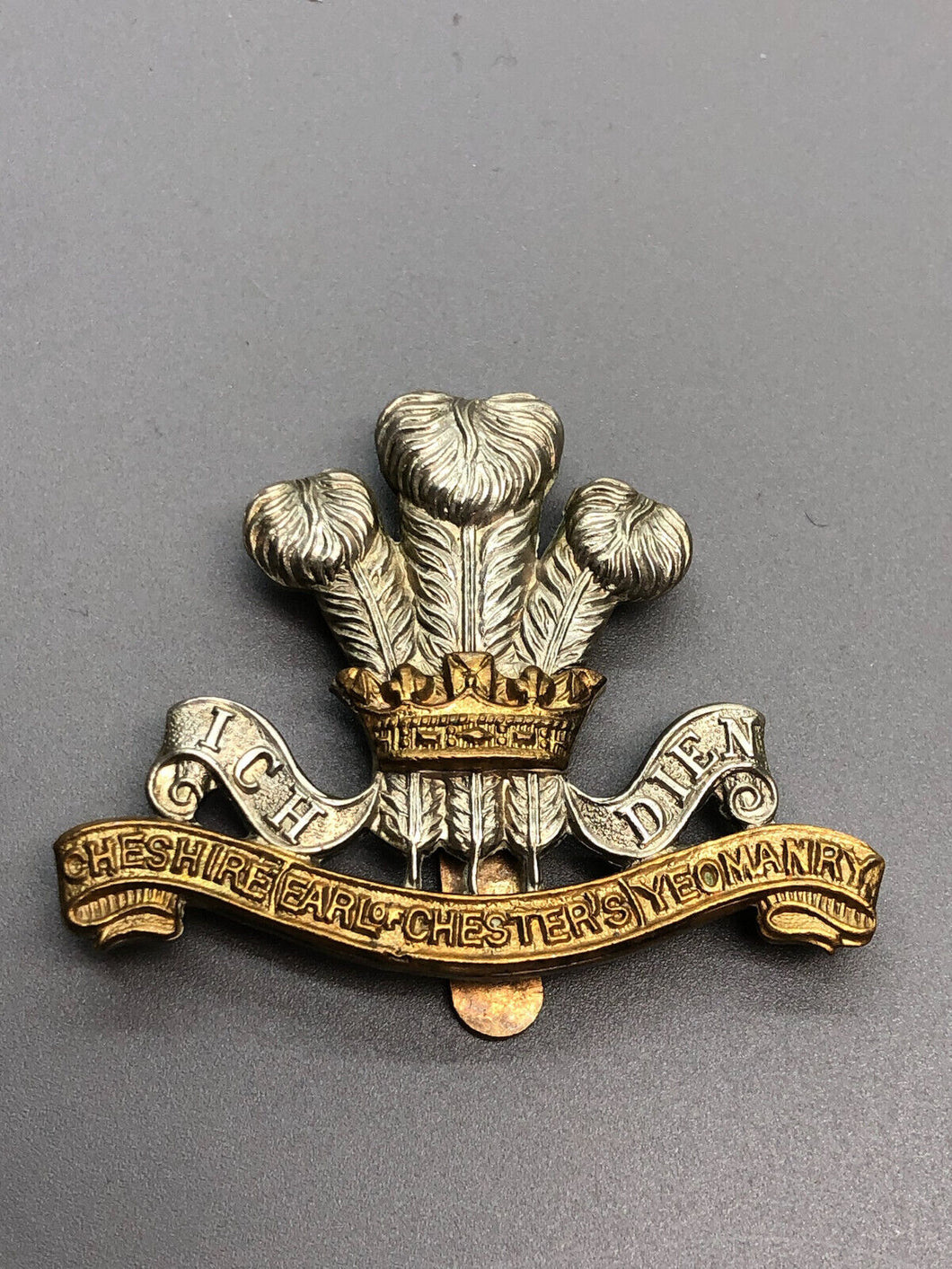 Original WW2 British Army Cheshire Yeomanry - Earl of Chester's Own - Cap Badge