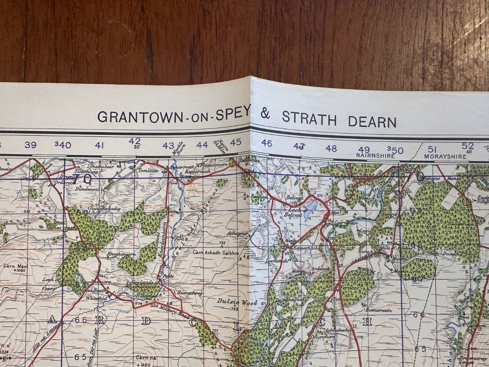 Original WW2 British Army GSGS Map of Scotland - Grantown on Spey & Strath Dearn - The Militaria Shop