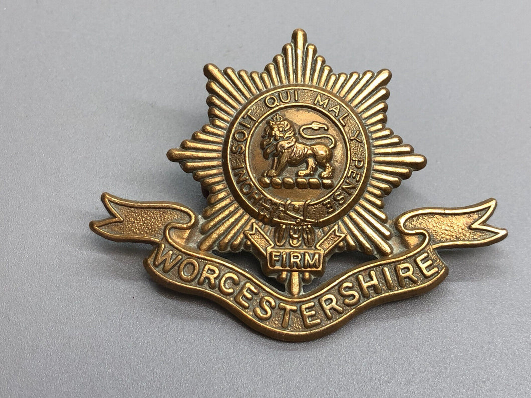 Original WW1 British Army Cap Badge - Worcestershire Regiment