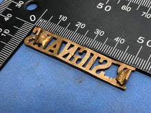 Load image into Gallery viewer, Original WW2 Brass British Army Shoulder Title Royal Signals
