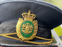 Load image into Gallery viewer, Original Vintage Danish Police Officer&#39;s Peaked Cap with Badge - Size 55cm - The Militaria Shop
