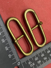 Load image into Gallery viewer, Original WW2 British Army Home Guard Brass Belt Loops &amp; Pins From Leather Belt
