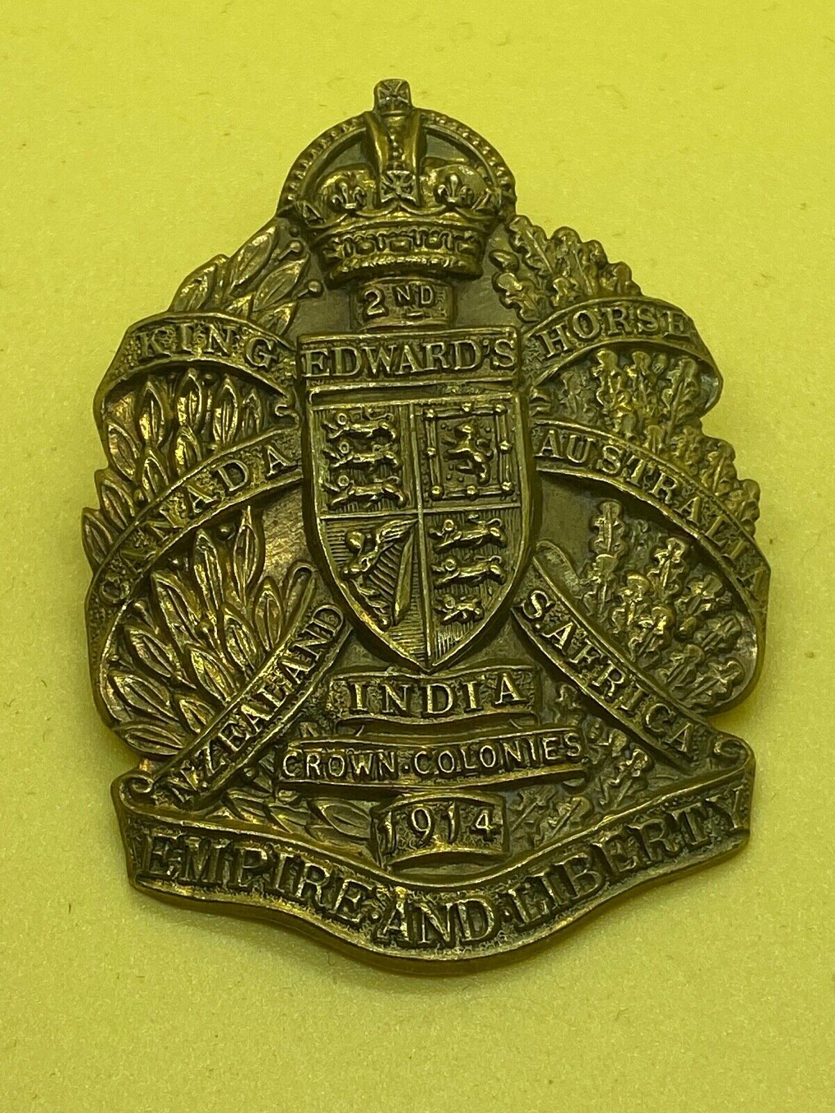 Original WW1 British Army 2nd King Edward's Horse Regiment Cap Badge ...