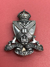 Load image into Gallery viewer, Original WW2 British Army Edinburgh University Officer Training Corps Cap Badge
