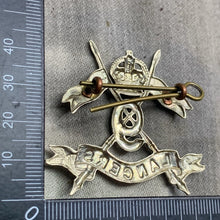 Load image into Gallery viewer, Original WW2 British Army 9th Queen&#39;s Royal Lancers Cap Badge
