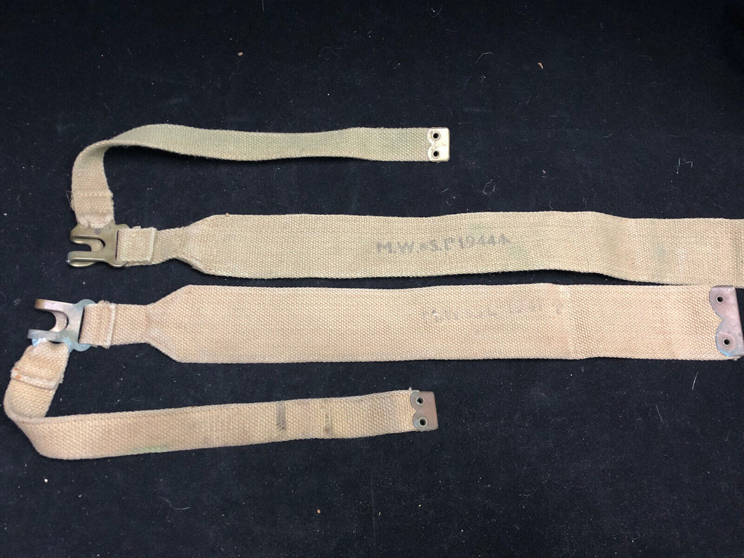 Original WW2 British Army 37 Pattern Khaki L-Straps Webbing - Wartime Dated