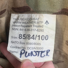 Load image into Gallery viewer, Genuine British Army Warm Weather Combat Trousers MTP Camouflage  Size 85/84/100
