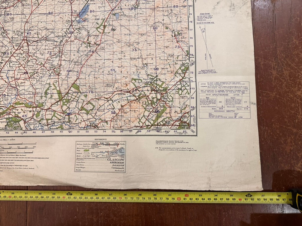 Original WW2 British Army GSGS Map of Scotland - Falkirk & Motherwell - The Militaria Shop