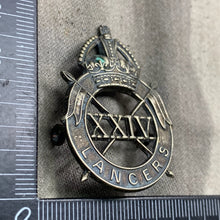 Load image into Gallery viewer, Original WW2 British Army 24th Lancers Cap Badge
