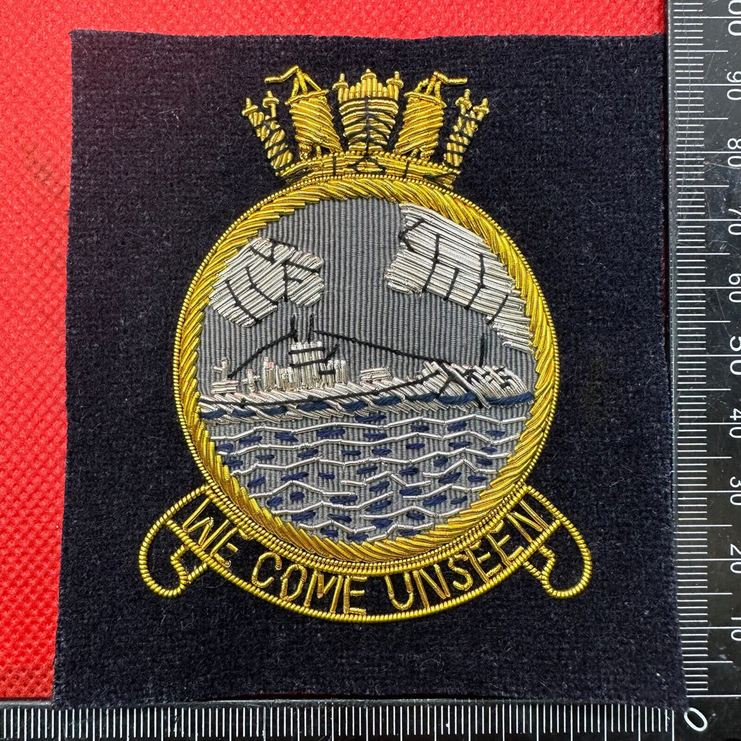 British Royal Navy Bullion Embroidered Blazer Badge - Submariners We Come Unseen