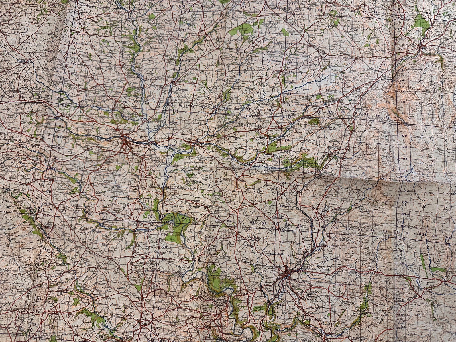 Original WW2 British Army GSGS OS Map of England - Tavistock & Okehampton - The Militaria Shop