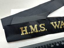 Load image into Gallery viewer, Genuine British Royal Navy H.M.S Warrior Cap Tally - Full Length - New Old Stock
