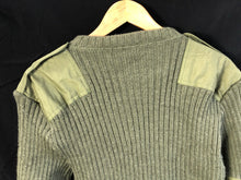 Load image into Gallery viewer, British Army Olive Jersey Utility Jumper Elbow Patches Wool Pullover - Size 32&quot;C
