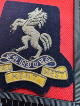 Load image into Gallery viewer, British Army Bullion Embroidered Blazer Badge - Royal West Kent Regiment
