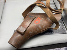 Load image into Gallery viewer, Original WW2 British Army Flare Pistol Leather Holster with Shoulder Strap -1943
