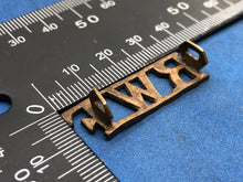 Load image into Gallery viewer, Original WW2 British Army Royal Welsh Fusiliers Brass Shoulder Title
