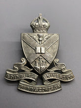 Lade das Bild in den Galerie-Viewer, Original WW2 British Army Edinburgh University OTC Officer Training Cap Badge
