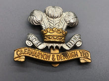 Load image into Gallery viewer, Original WW1 British Army Caernarvon &amp; Denbigh Yeomanry Cap Badge
