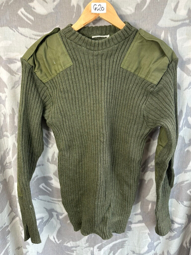 Echter schwerer Pullover aus olivgrünem Jersey für Herren der britischen Armee – Brustgröße 33 Zoll 