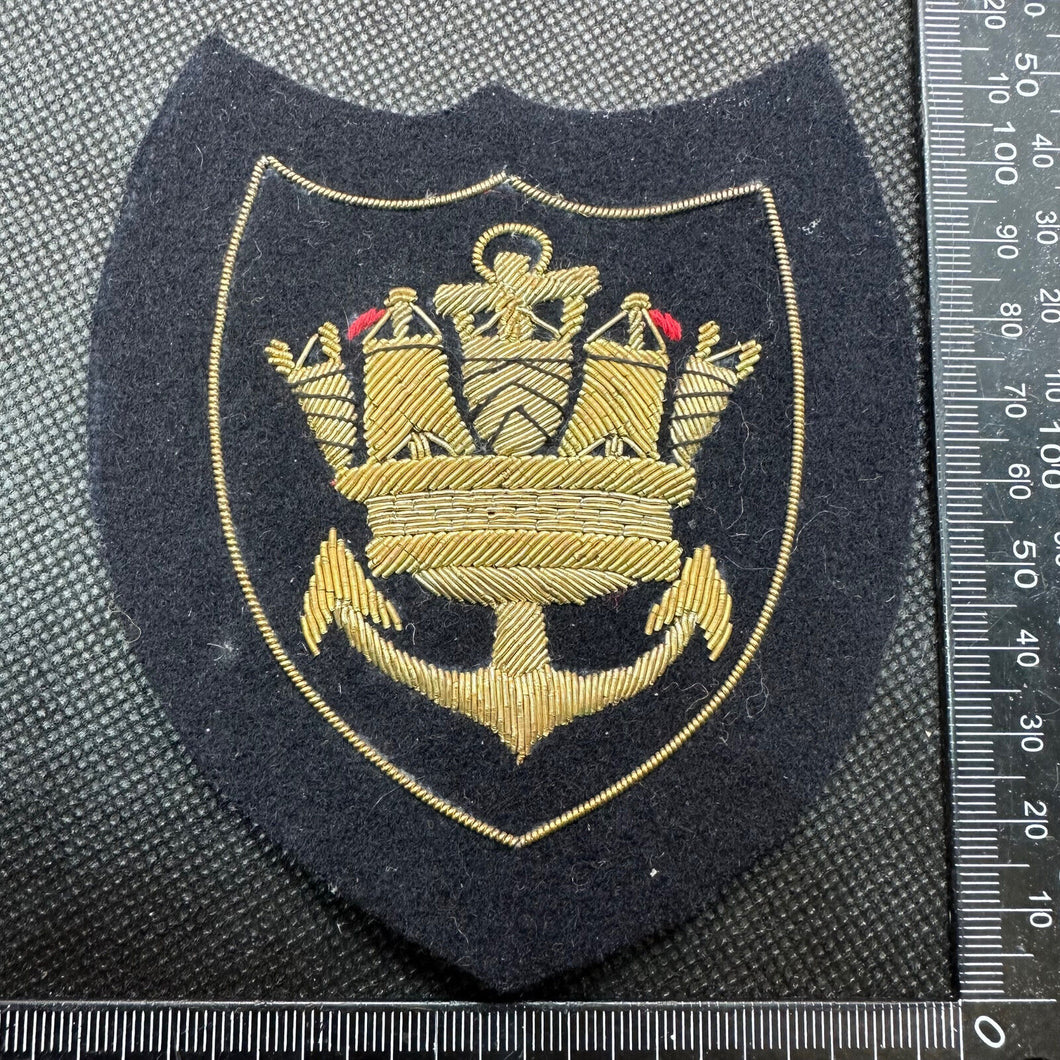 British Royal Merchant Navy Marine Bullion Embroidered Blazer Badge