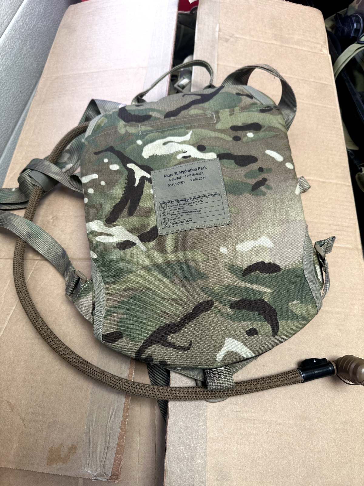 British Army Grade 1 - 3L Rider Hydration Water Pack MTP Camouflage Issued - The Militaria Shop