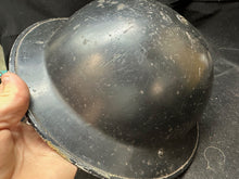 Load image into Gallery viewer, Original WW2 British Civil Defence Home Front Helmet, Liner &amp; Chinstrap Set
