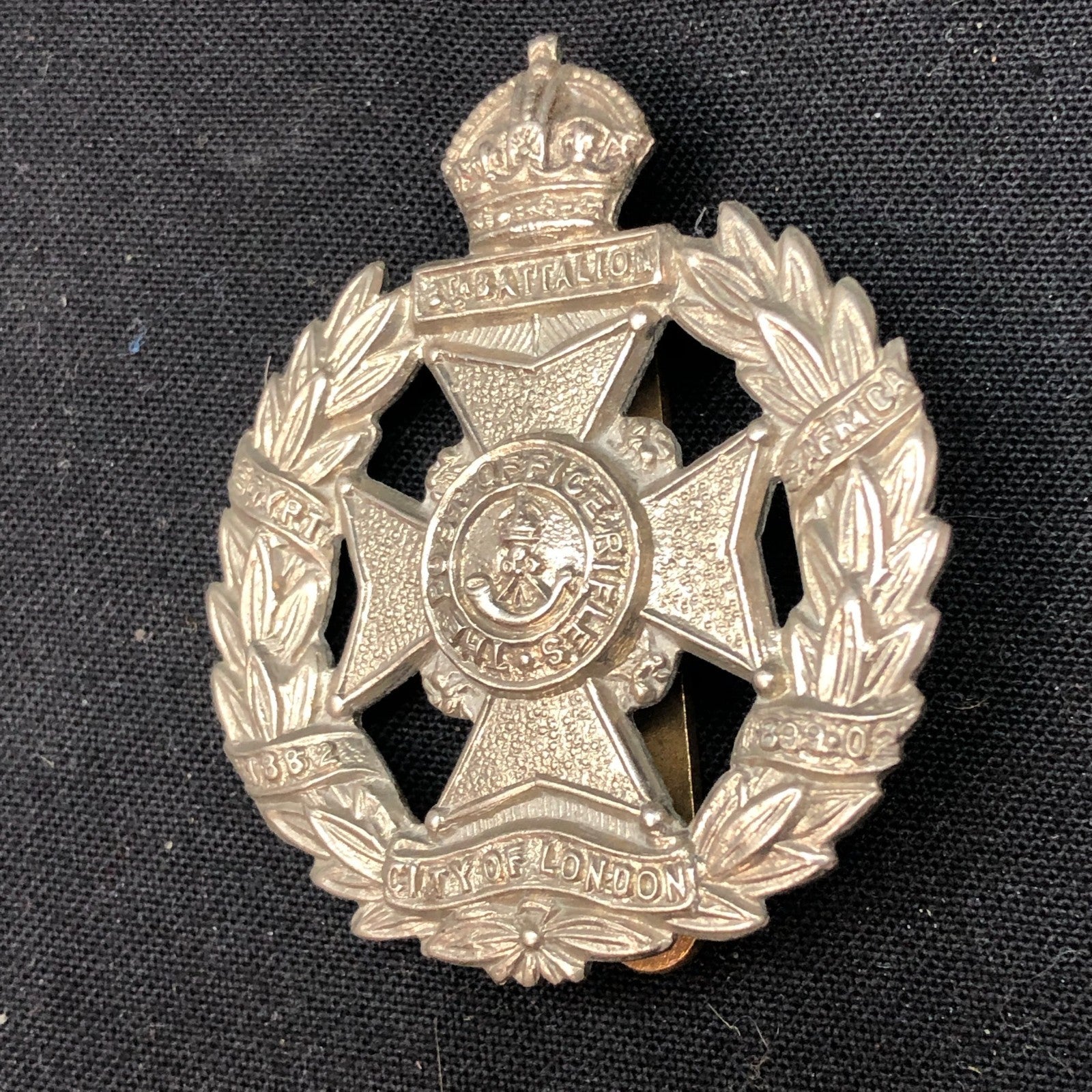 Genuine WW2 British Army Brass Cap Badge - Post Office Rifles - The Militaria Shop