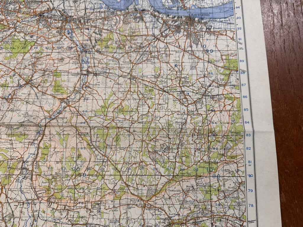 Original WW2 British Army GSGS OS Map of England - S.E London & Sevenoaks - The Militaria Shop