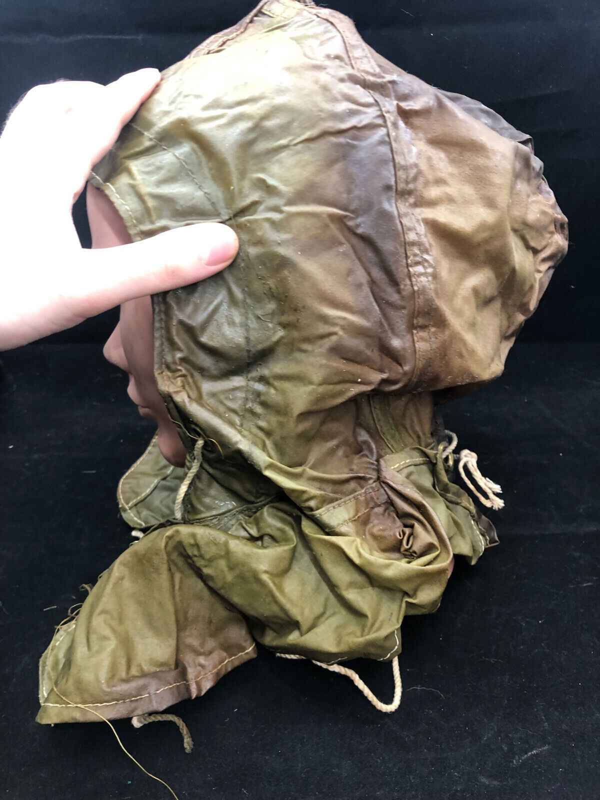 Original WW2 Canadian Army Camouflaged Smock Anti-Gas Hood - The Militaria Shop