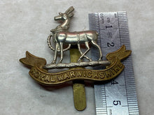 Load image into Gallery viewer, Original WW1 / WW2 British Army Royal Warwickshire Regiment Cap Badge
