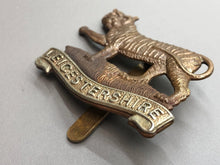 Load image into Gallery viewer, Original WW2 British Army Leicestershire Regiment Cap Badge
