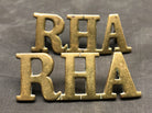 Original WW1 British Army Brass Shoulder Titles - Royal Horse Artillery RHA - The Militaria Shop