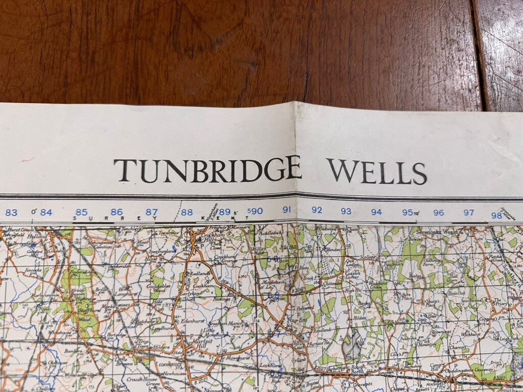 Original WW2 British Army GSGS OS Map England - Tunbridge Wells - The Militaria Shop