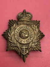 Load image into Gallery viewer, Original WW2 British Navy Royal Marined Helmet Plate / Kings Crown Cap Badge
