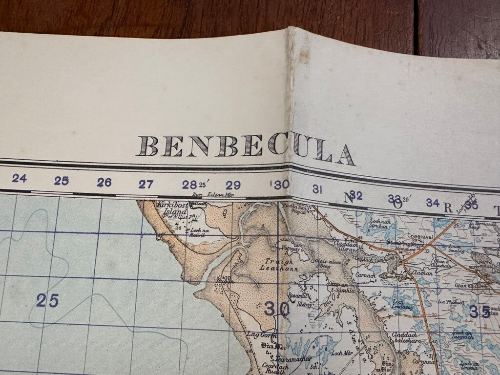 Original WW2 British Army GSGS Map of Scotland - Benbecula - The Militaria Shop