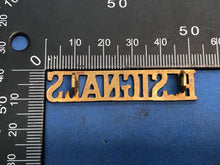 Load image into Gallery viewer, Original WW2 Brass British Army Shoulder Title Royal Signals
