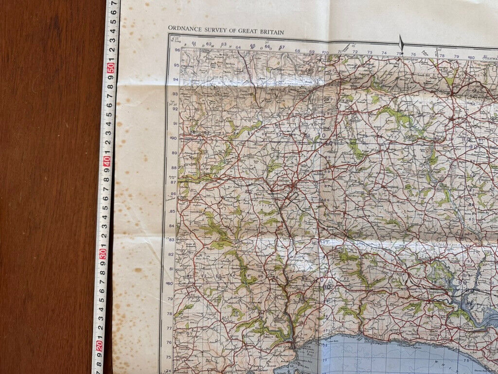 Original WW2 British Army GSGS OS Map of England & Wales - Plymouth - The Militaria Shop