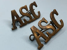 Load image into Gallery viewer, Original WW1 British Army Service Corps (A.S.C.) Shoulder Titles
