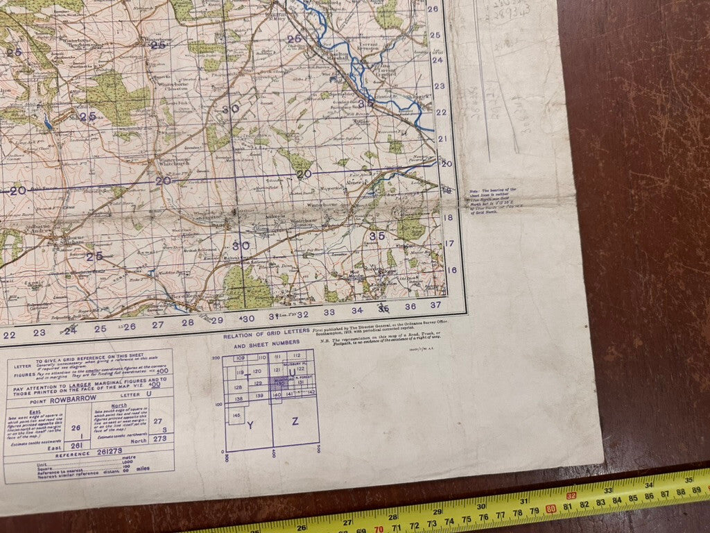 Original WW2 British Army GSGS OS Map of Great Britain - Worcester - The Militaria Shop
