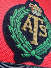 Load image into Gallery viewer, British Army Bullion Embroidered Blazer Badge - ATS - Auxiliary Territorial Serv
