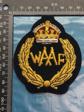 Load image into Gallery viewer, British RAF Bullion Embroidered Blazer Badge - WAAF Women&#39;s Auxiliary Air Force
