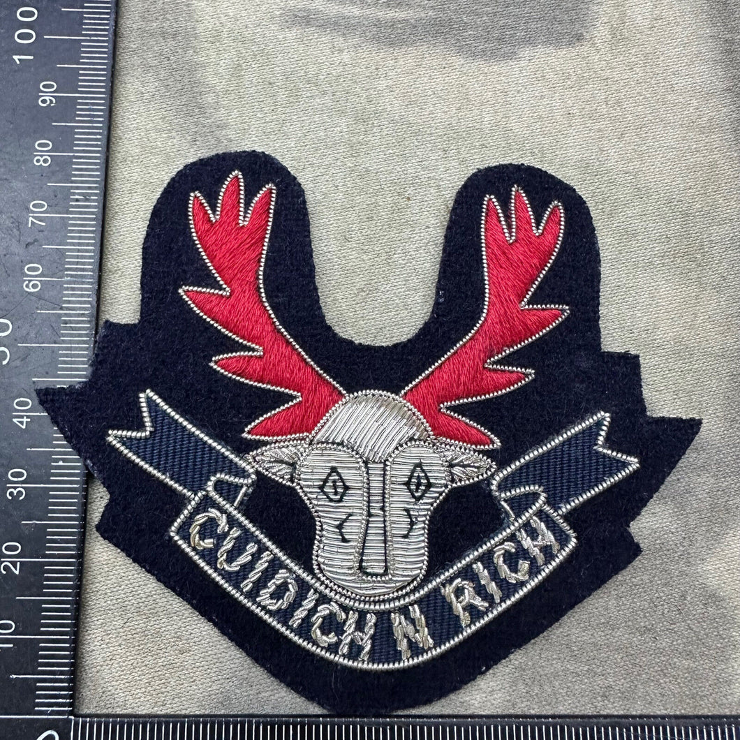 British Army Bullion Embroidered Blazer Badge - Seaforth Highlanders Regiment