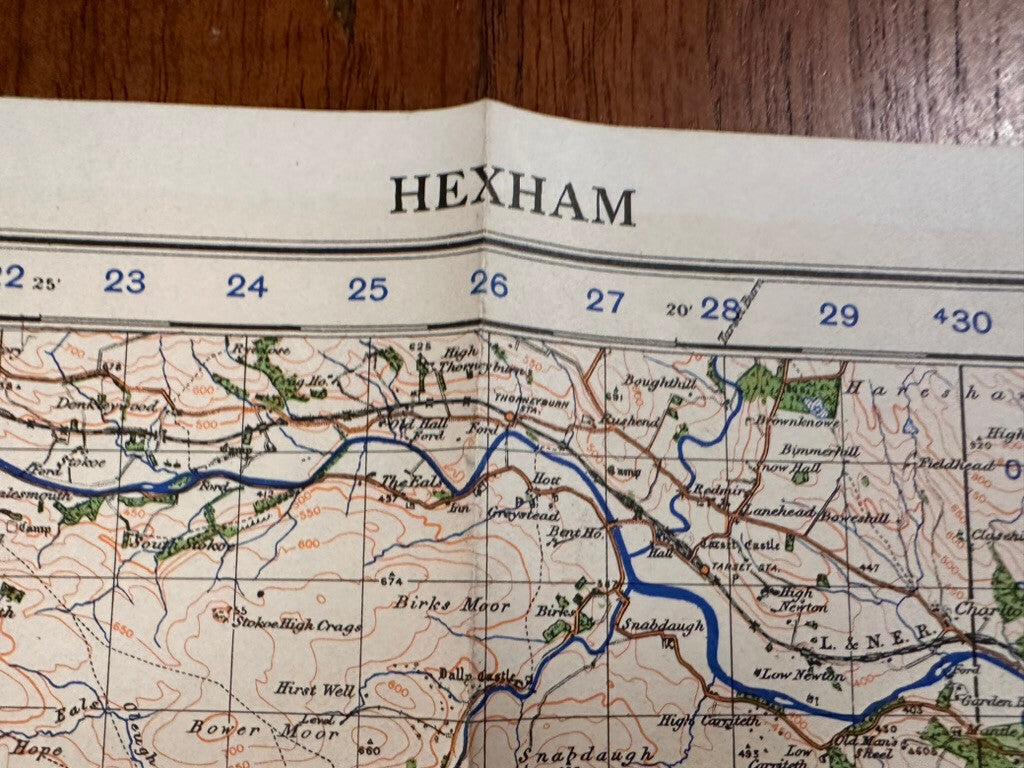 Original WW2 British Army GSGS OS Map England - Hexham - The Militaria Shop