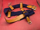 WW2 British Army Hussars Blue Canvas and Leather Belt with WM Fittings. 34 inch. - The Militaria Shop