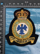 Load image into Gallery viewer, British RAF Bullion Embroidered Blazer Badge - Royal Air Force Flying Training
