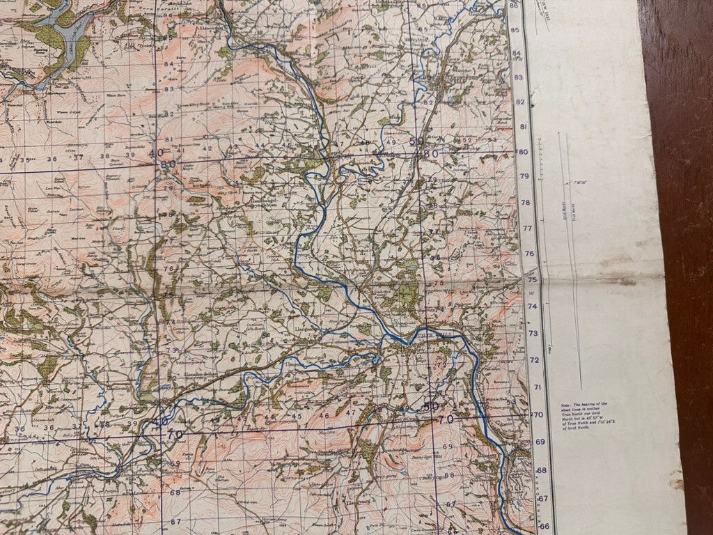 Original WW2 British Army GSGS OS Map of Great Britain - Llandrindod Wells - The Militaria Shop